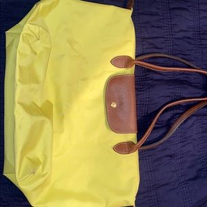 Authentic yellow long champ bag